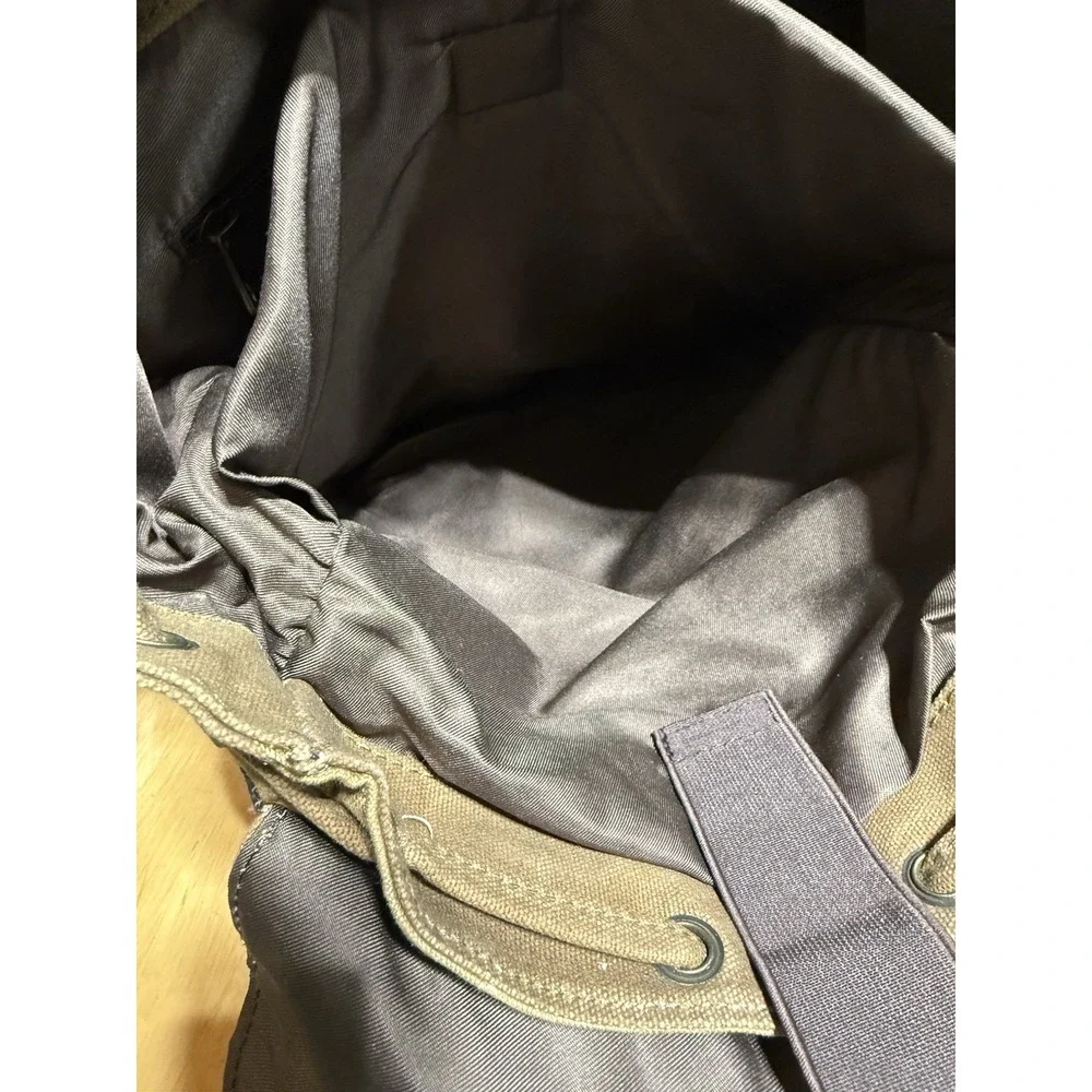 Waxed Canvas Leather Backpack Rucksack Military Heritage Hiking Travel Brown